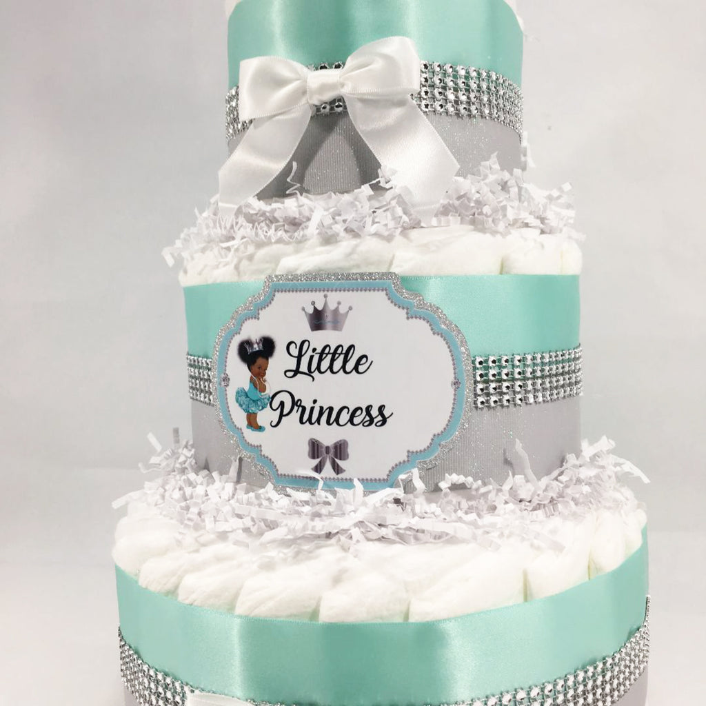 Robin & Silver Little Princess Baby Shower Diaper Cake