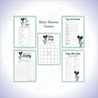 Teal & Silver Princess Baby Shower Games
