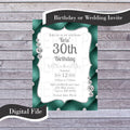 Green & Silver Birthday or Wedding Invite