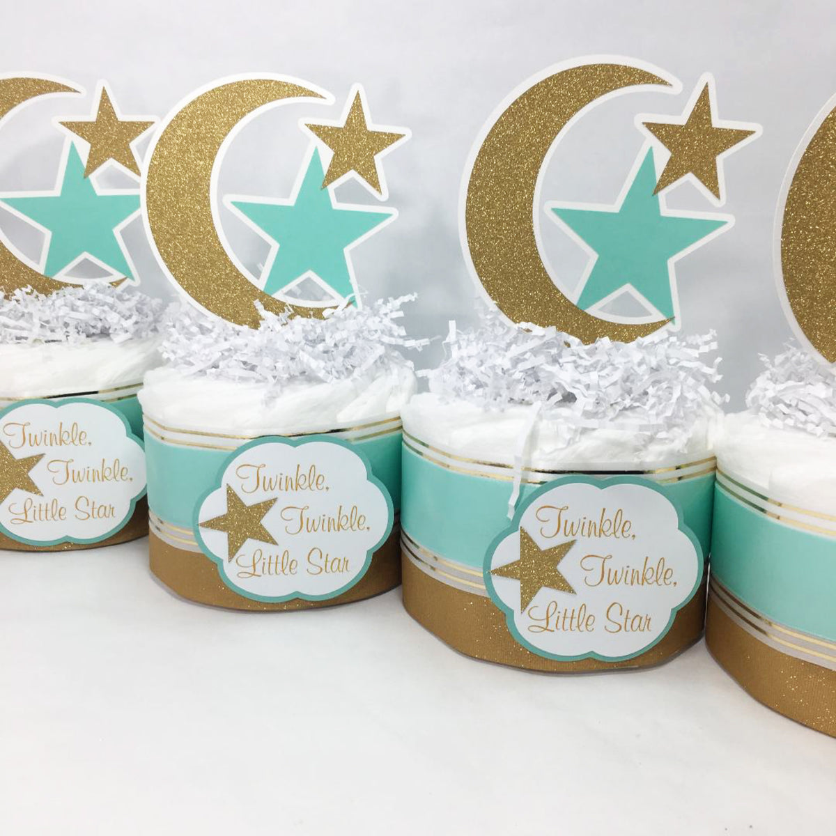 Moon and Stars Diaper Cake Centerpieces