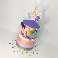 Unicorn Carousel Diaper Cake Centerpiece
