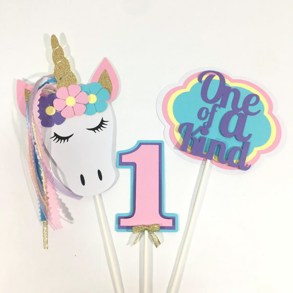 One of a Kind Unicorn Cake Toppers