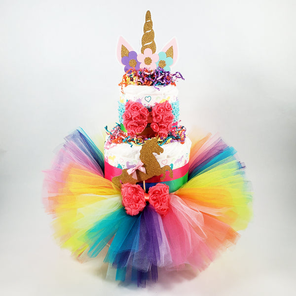 Unicorn Princess Tutu Diaper Cake
