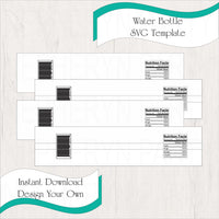 Water Bottle Label SVG Template
