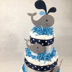 Whale Boy Diaper Cake Centerpiece