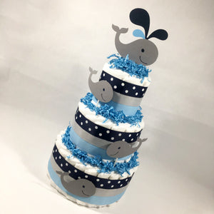 Baby Whale Diaper Cake Centerpiece