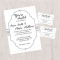 White and Silver Diamond Wedding Invite Set