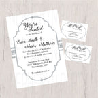 White and Silver Diamond Wedding Invite Set